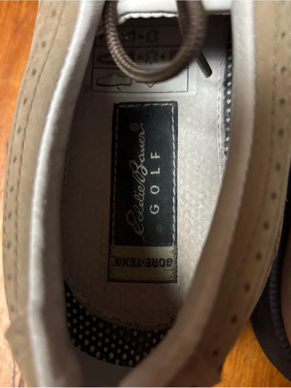 Eddie Bauer Two-Tone Tan and White Boat Shoes